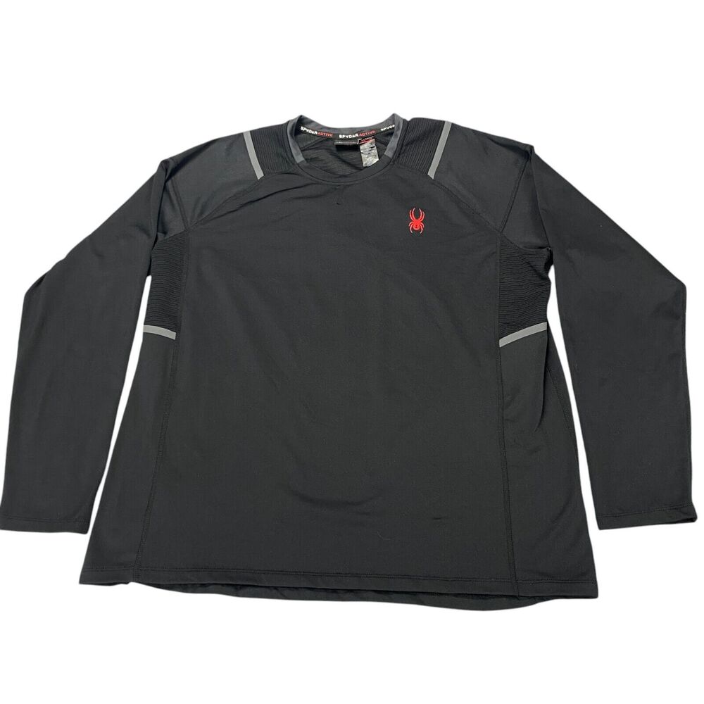 Spyder Active Men's PROWEB Shirt Large Black Stretch Full Sleeve